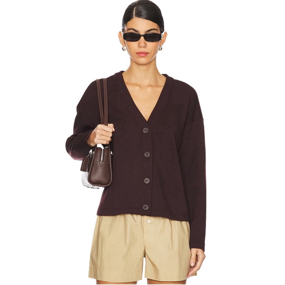 Spanx Air Essential Cropped Cardigan in Truffle Brown NWT Size S - Picture 1 of 4
